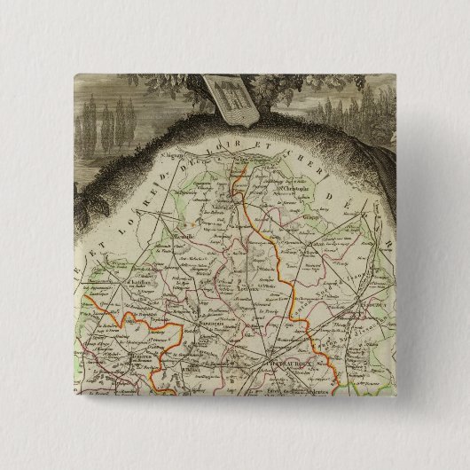 Bosgrenzen Vierkante Button 5,1 Cm (Voorkant)