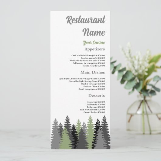 Bosgrijs, Restaurant Slimline Menu (Staand voorkant)