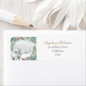 Bosgrijze Beren Woodland Trees kerst Etiket (Insitu)