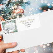 Bosgrijze Beren Woodland Trees kerst Etiket