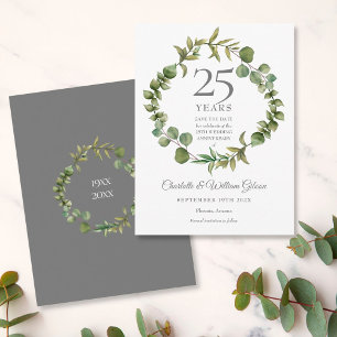 Bosgroen 25-jarig Huwelijksjubileum Save the Date Briefkaart