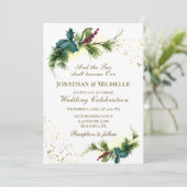 Bosgroen Alles in Eén Christelijke Bruiloft Kaart (Staand voorkant)