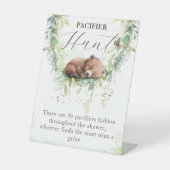 Bosgroen Baby Shower Fopspenen Jacht Spel Reclamebord Met Voetstuk (Voorkant)