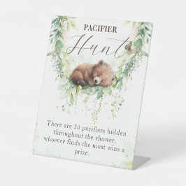 Bosgroen Baby Shower Fopspenen Jacht Spel Reclamebord Met Voetstuk