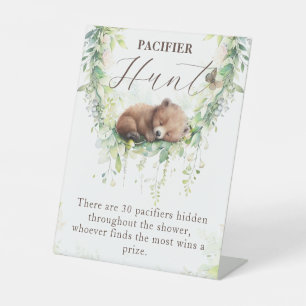 Bosgroen Baby Shower Fopspenen Jacht Spel Reclamebord Met Voetstuk
