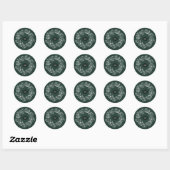 Bosgroen Bladerig Krans Monogram Natuur Ronde Sticker (Vel)