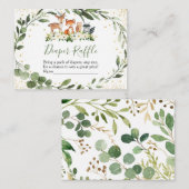 Bosgroen Bos Dierlijke Luier Raffle Kaart (Voorkant / Achterkant)