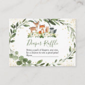Bosgroen Bos Dierlijke Luier Raffle Kaart (Voorkant)