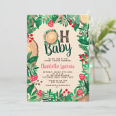 Bosgroen bos met stutbos Oh baby shower Kaart (Staand voorkant)