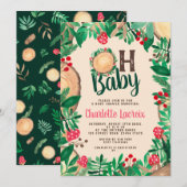 Bosgroen bos met stutbos Oh baby shower Kaart (Voorkant / Achterkant)