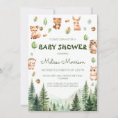 Bosgroen Bos Vrienden Boho baby shower Kaart (Voorkant)