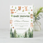 Bosgroen Bos Vrienden Boho baby shower Kaart (Staand voorkant)