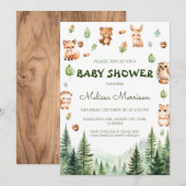 Bosgroen Bos Vrienden Boho baby shower Kaart (Voorkant / Achterkant)