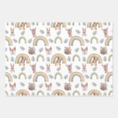 Bosgroen | Bosdieren & Regenbogen Inpakpapier Vel (Voorkant 2)