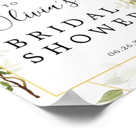 Bosgroen Bruidsontbijt Welkomstbord Poster (Hoek)