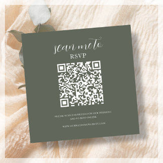 Bosgroen | Bruiloft RSVP QR Code Informatiekaartje
