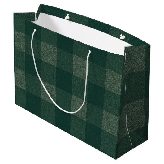 Bosgroen Buffalo Plaid Groot Cadeauzakje (Achterkant Gekanteld)