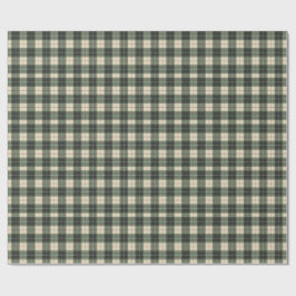 Bosgroen & Crème Tartan Sneeuwvlok Cadeaupapier