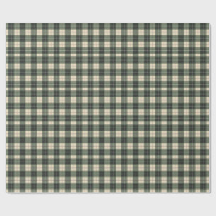 Bosgroen & Crème Tartan Sneeuwvlok Cadeaupapier