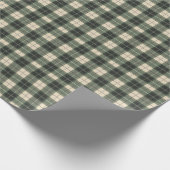 Bosgroen & Crème Tartan Sneeuwvlok Cadeaupapier (Hoek)