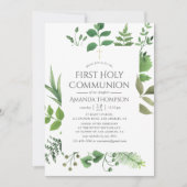 Bosgroen eerste heilige communie kaart (Voorkant)