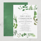 Bosgroen eerste heilige communie kaart (Voorkant / Achterkant)
