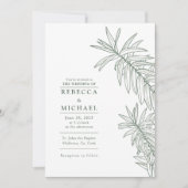 Bosgroen Elegant Minimalistisch Botanisch Kaart (Voorkant)