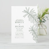 Bosgroen Elegant Minimalistisch Botanisch Kaart (Staand voorkant)