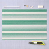 Bosgroen en beige vijf strepen patroon tissuepapier (Craft)