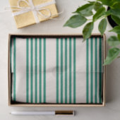 Bosgroen en beige vijf strepen patroon tissuepapier (Geschenk)