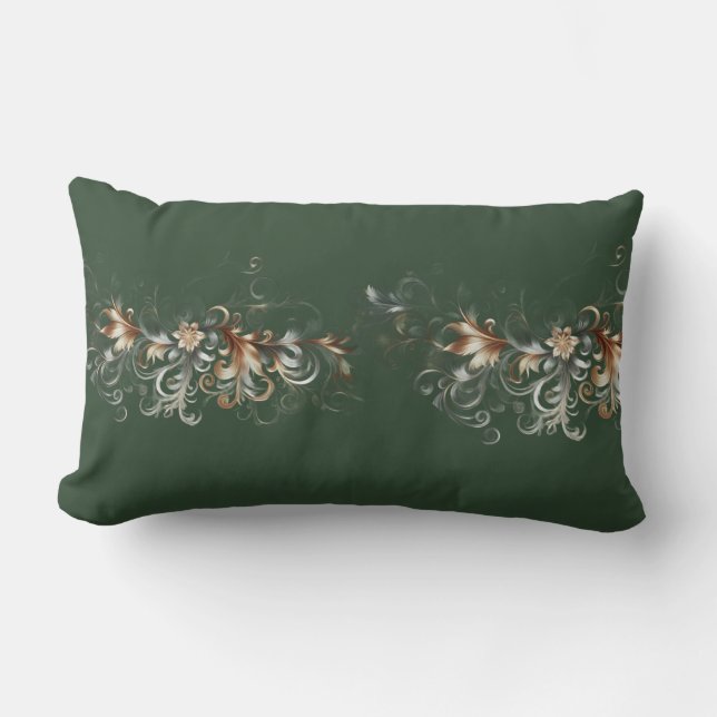 Bosgroen en Elegant Goud Kussen (Voorkant)