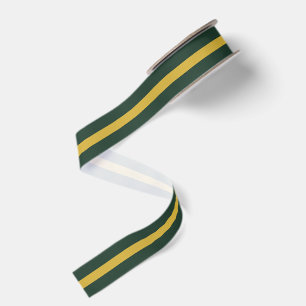 Bosgroen en goud gestreepte feestelijke vakantie grosgrain lint