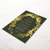 Bosgroen en goud | Moss Lente Tuin Bruiloft Folie Uitnodiging (Gedraaid)