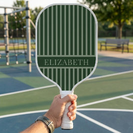 Bosgroen en salie pinstripe aangepaste naam pickleball paddle