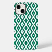 Bosgroen en wit diamantpatroon Case-Mate iPhone case (Achterkant)