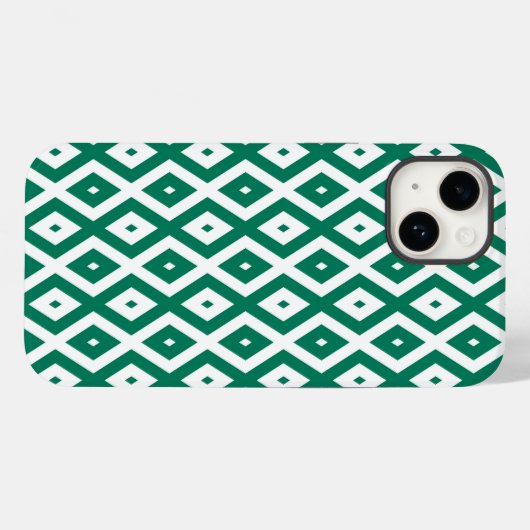 Bosgroen en wit diamantpatroon Case-Mate iPhone case (Achterkant (horizontaal))