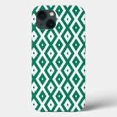 Bosgroen en wit diamantpatroon Hoesje-Mate i Case-Mate iPhone Case (Achterkant)
