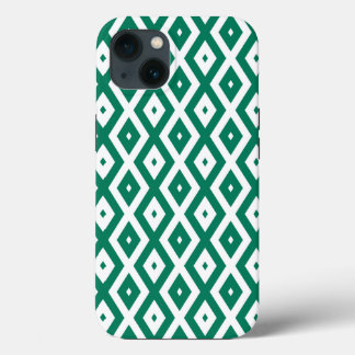 Bosgroen en wit diamantpatroon Hoesje-Mate i Case-Mate iPhone Case