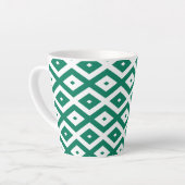 Bosgroen en wit diamantpatroon latte mok (Linkerhoek)