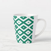 Bosgroen en wit diamantpatroon latte mok (Rechts)