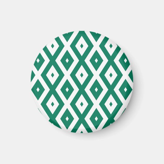 Bosgroen en wit diamantpatroon magneet (Voorkant)
