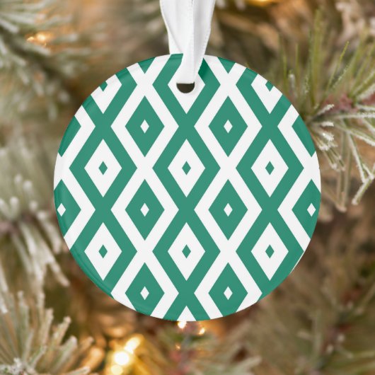 Bosgroen en wit diamantpatroon ornament (Boom)