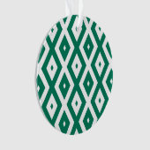 Bosgroen en wit diamantpatroon ornament (voorkant)