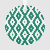 Bosgroen en wit diamantpatroon ornament (achterkant)