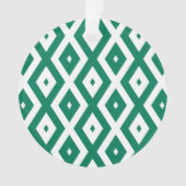Bosgroen en wit diamantpatroon ornament (voorkant)