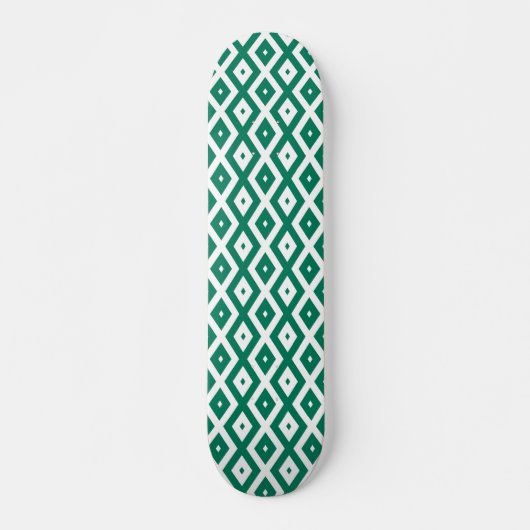 Bosgroen en wit diamantpatroon persoonlijk skateboard (Voorkant)