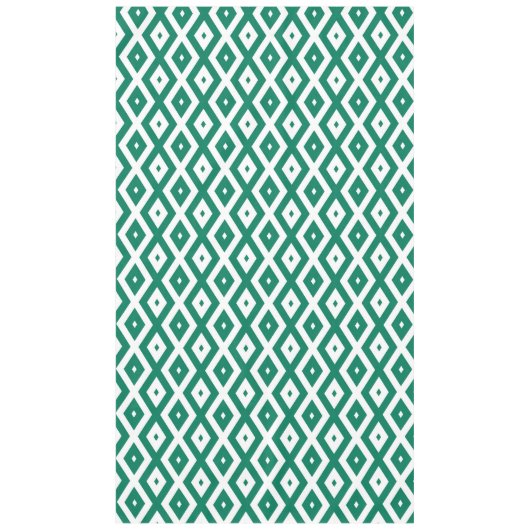 Bosgroen en wit diamantpatroon tafelkleed (Voorkant)