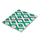 Bosgroen en wit diamantpatroon tegeltje (Zijkant)