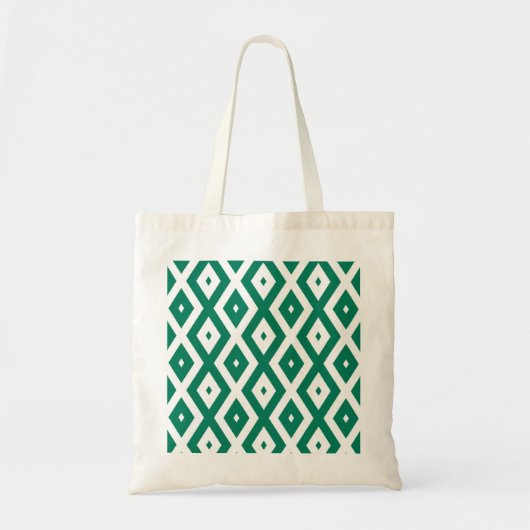 Bosgroen en wit diamantpatroon tote bag (Voorkant)