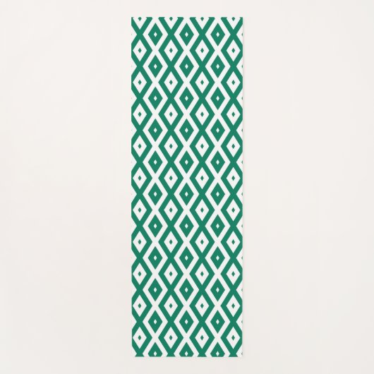 Bosgroen en wit diamantpatroon yogamat (Voorkant)